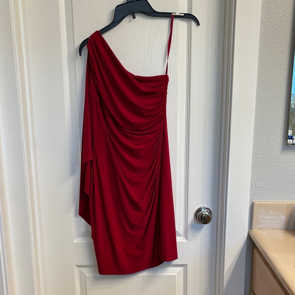 Lauren Ralph Lauren One-Shoulder Red Dress